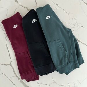 Nike Men's Hooded Sweatshirts Size Small Bundle X3 Grey, Burgundy, & Black